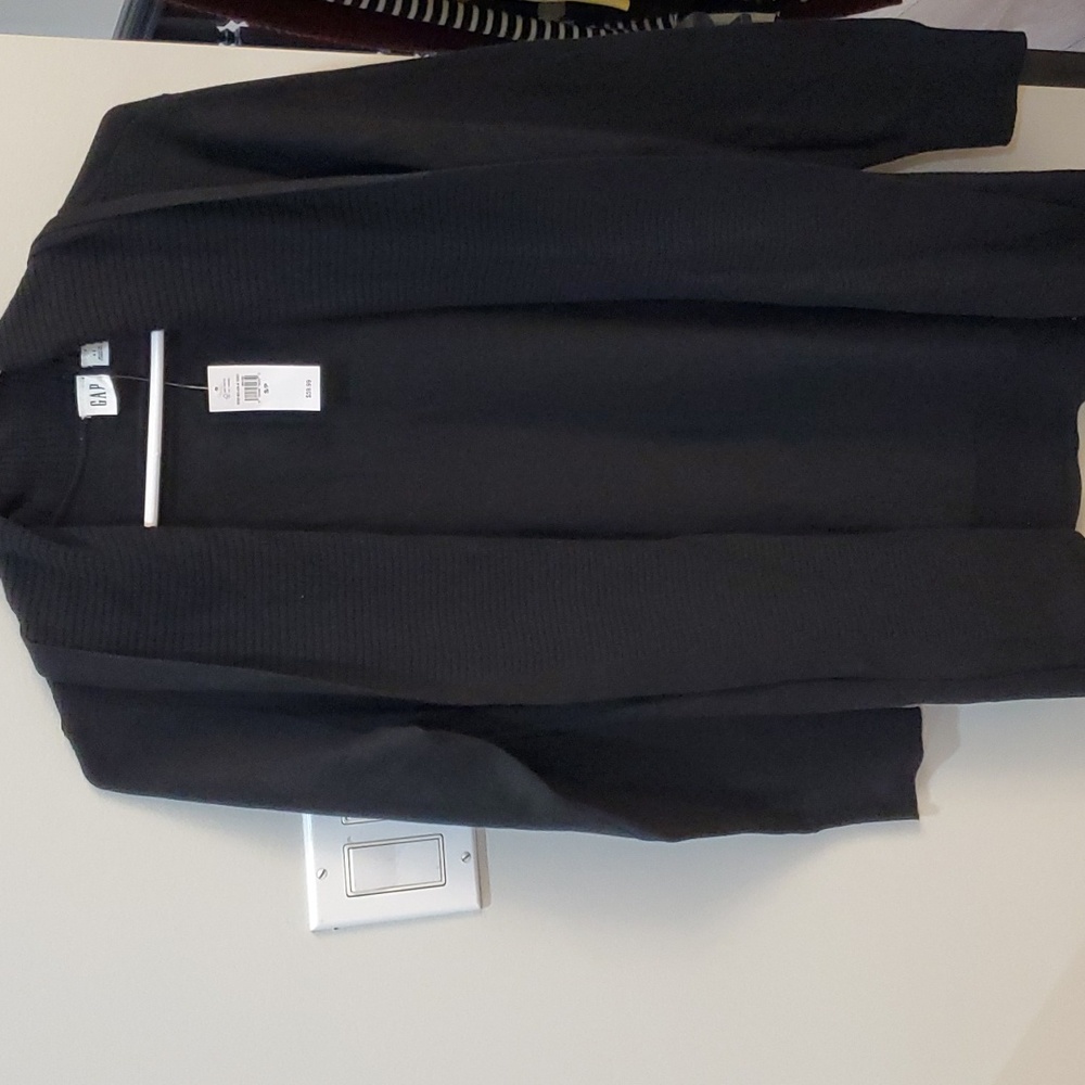 Gap black cotton open front cardigan